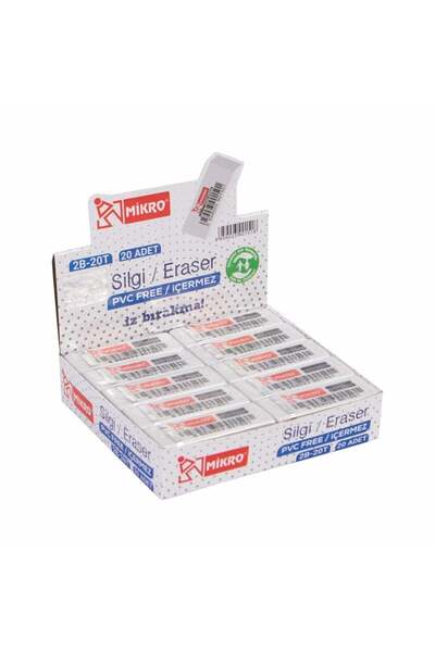 ŞAHİN KIRTASİYE Micro Eraser St. 2B-20T Pack of 20