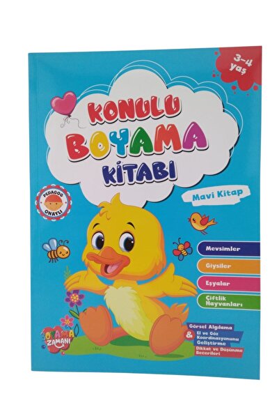 Koloni Kitap Themed Coloring Blue Book 3 Squares Age