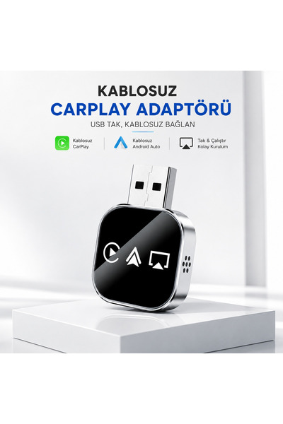 TARÇIN 2025 Kablosuz CarPlay & Android Auto Adaptörü | Tüm Telefonlar ile Uyumlu