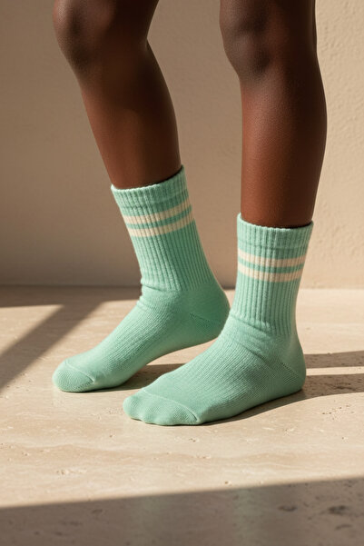 Katia&Bony Strip Patterned Light Green Children's Socks