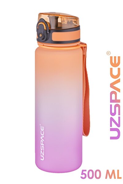 Uzspace زجاجة مياه تريتان سعة 500 مل من مجموعة سوفت تاتش ذات اللونين، زجاجة م...