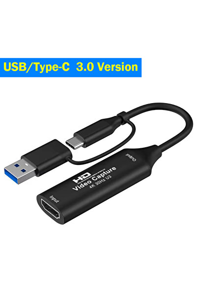 Choice Black USB3.0 4K HDMI Video Capture Card 1080P HDMI to USB2.0/3.0 Type-...