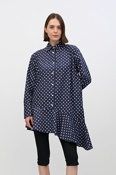 HANIQA Modern Asymmetrical Striped Women's Shirt