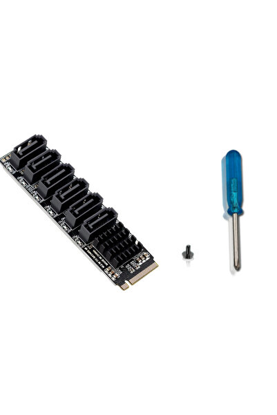 Choice black M.2 to SATA3.0 Adapter Card 6Gbps High Speed ASM1166 M.2 PCIE to...