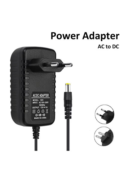 Choice4 محول طاقة عالمي DC 12V 2A بقابس أوروبي، محول تيار متردد 100-240 فولت،...