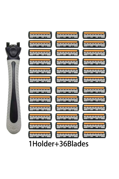 Choice3 1 handle 36 blades Men's Manual Shaver with 3-Layer Stainless Steel R...