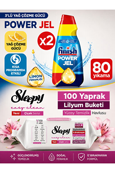 Finish All in One 2X1000 ml Concentrated Gel Lemon Dishwasher Detergent