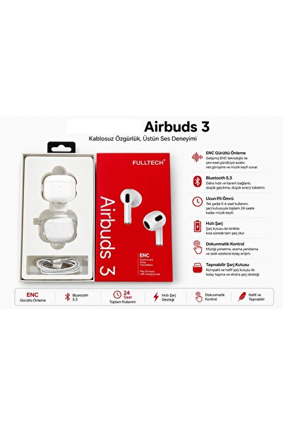 Zoli Airbuds 3.Nesil IOS ve Android Uyumlu Premium Kablosuz Şarj Özellikli 5....