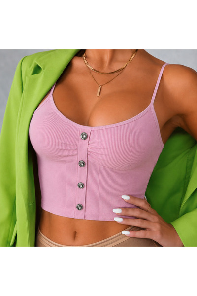 PANİVUE Fitilli Kaşkorse Crop Büstiyer Büzgü Detaylı İnce Askılı Tasarım