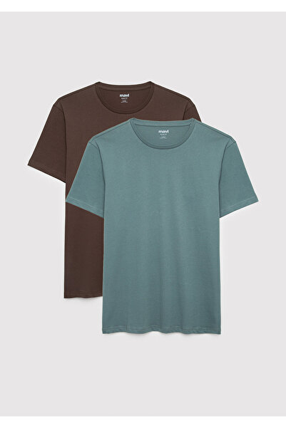 Mavi 2li Erkek Basic Tişört Slim Fit / Dar Kesim 0611288-71577