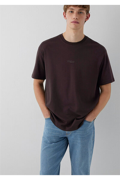 Mavi M0613102 Printed T-Shirt Men's T-Shirt Brown