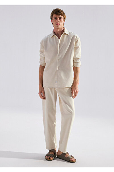 Mavi Andros Edition Ecru Linen Blended Jean Trousers 0021045-A3321