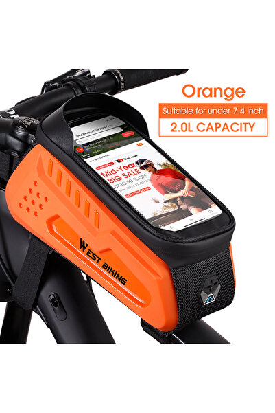 Choice Orange WEST BIKING Waterproof Bicycle Bag Cycling Top Tube Front Frame...