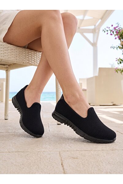Nesil Shoes Dvm 901 Black Anatomical Flexible Women's Walking Shoes