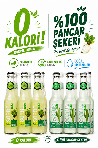 Fuska 12'li Kuzukulağı ve Kaktüs Aromalı Doğal Mineralli Gazlı İçecek Set 250...