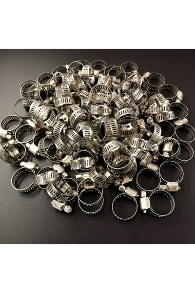Choice Dia.10-16mm 50Pcs Stainless Steel Hose Clamps, Adjustable 10-16mm Spir...