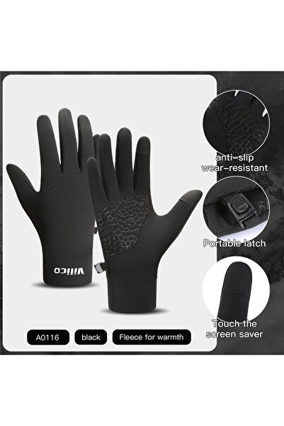 Choice7 قفازات رياضية خارجية للرجال، مقاس L/XL، A0116-BK، شتوية دافئة محبوكة،...