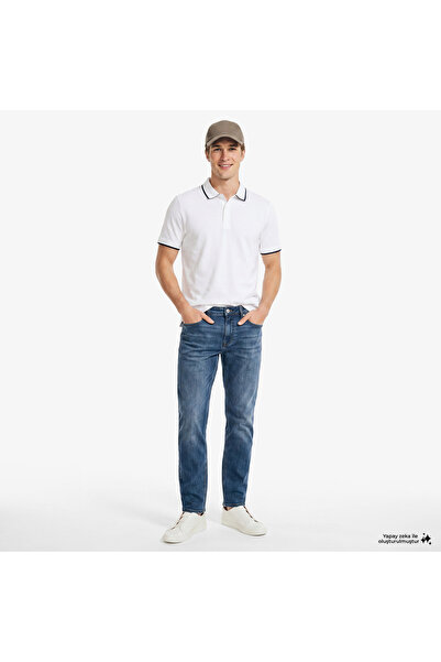 Nautica Erkek Mavi Slim Fit Denim Pantolon