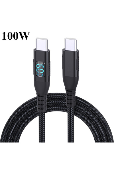 Choice1 كابل USB إلى Type C أسود بطول 1 متر، 100 واط، عالي الجودة، شحن سريع، ...