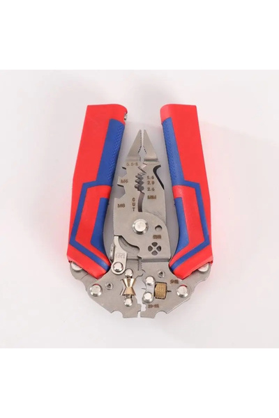 Choice3 LTL1013 Red Blue 9-in-1 Multifunctional Wire Stripping Pliers with Vo...