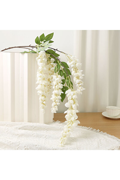 Choice1 white 40'' Giant Wisteria Artificial Flowers Fake Wisteria Floral Han...