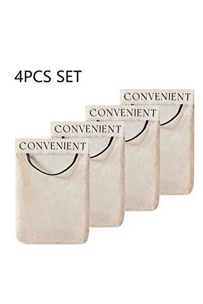 Choice 4Pcs Storage bag Wall Mount Mesh Storage Bag Garbage Bag Holder Plasti...