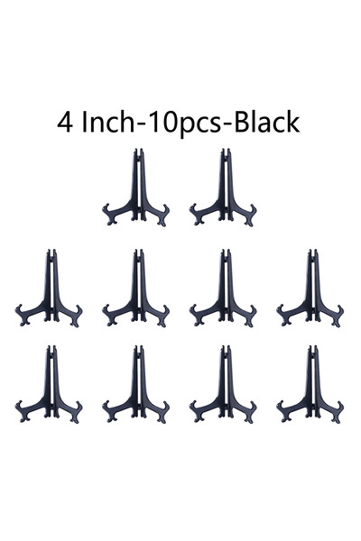 Choice13 4 Inch-10PCS-Black Plastic Acrylic Easels or Stand/Plate Holders to ...