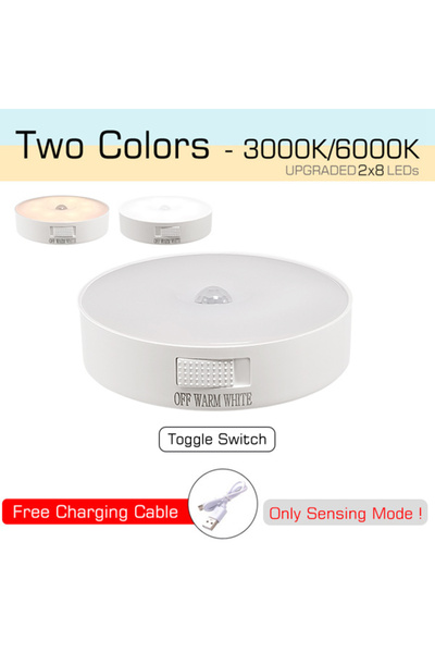 Choice Tow Color in One Motion Sensor Light USB Rechargeable Night Light LED ...