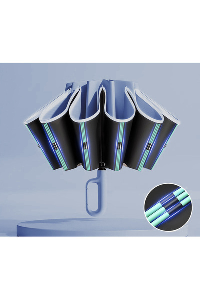 Choice1 Blue 60K Buckle Men Women Umbrella Fully Automatic Reverse Folding Um...