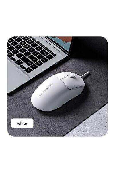 Choice WHITE 1600DPI Soft Button Wired Mouse Frosted USB Wired Mouse With Non...