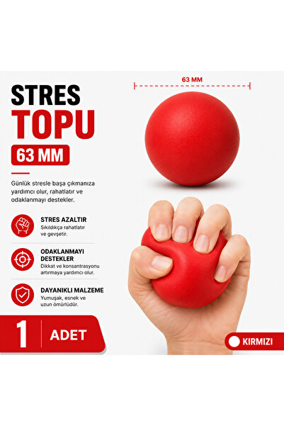 NUBEX PROMOSYON 63 mm PU Stres Topu - Yumuşak Sıkma Topu - 14 Renk Seçeneği -...