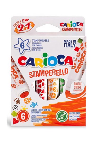 carioca Stamperello Printed Felt-Tip Pen 6 Colors