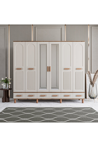 MONZIO Otto 6 Kapaklı Çekmeceli Gardırop %100 MDF