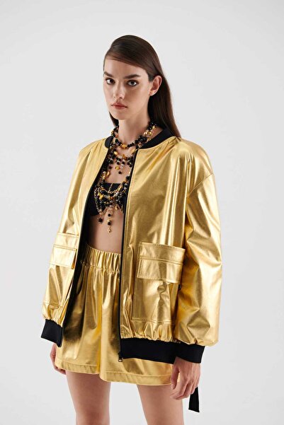 Roman Cepli Kadın Mont Gold K2317523_076