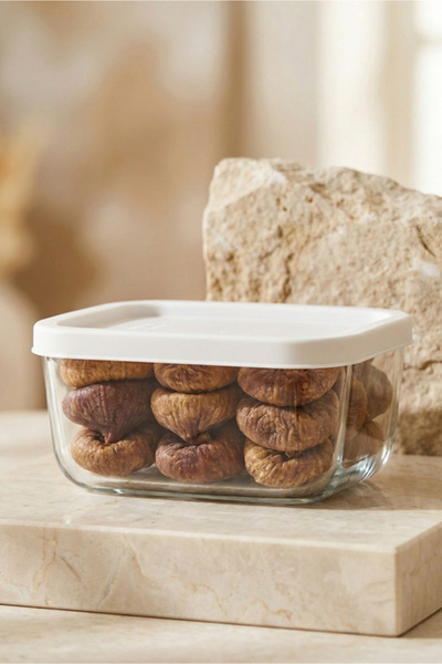 LAV Cube Glass Storage Container Single Small Size 405 ml Rectangular White P...
