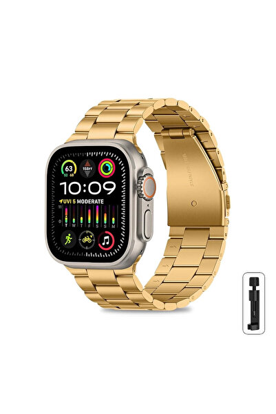 CAOWTAN 42 44 45 46 49mm Gold Stainless Steel Strap for Watch Ultra 3/2 Band ...