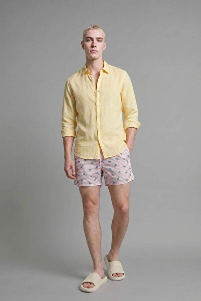DeFacto Relax Fit Linen Blend Long Sleeve Shirt I4453Ax26Hs