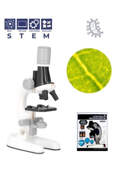 Temel Işıklı Bilim Mikroskopu 100x 400x 1200x Plastik STEM Eğitim Seti