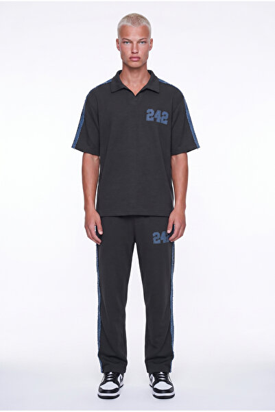 Respire Men's 242 Stripe Detailed Regular Fit Tracksuit Set Black