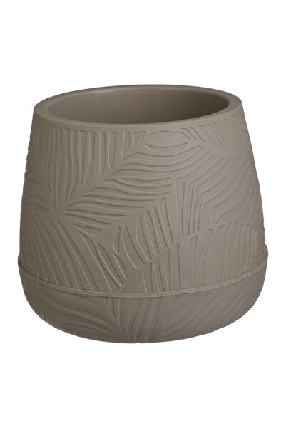 BAMI NETWORK Ghiveci flori oval cu model mocca plastic 24.7x21cm