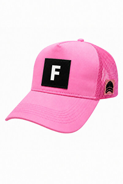 all hats قبعة بيسبول شبكية مزينة بحرف F وتفاصيل مطرزة