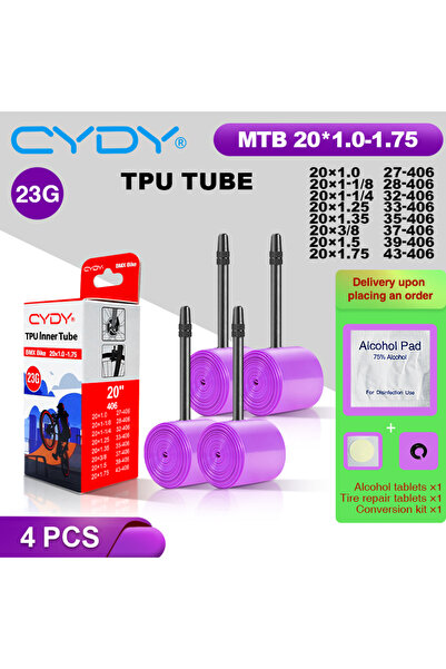 Choice 406 65mm CYDY 20x1.0-1.75 4PC 23g CYDY TPU Bike Inner Tube Camera 20' ...