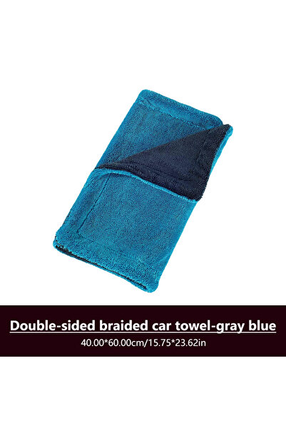 Choice4 Blue 40x60 SEAMETAL Car Wash Towel 1200GSM Microfiber Double-Sided Ul...