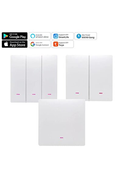 Choice1 2Gang Without Neutral Wire Tuya Smart Wifi Button Switch No Neutral W...