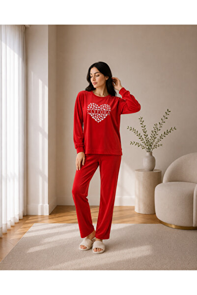 Clyfora Heart Velvet Pajama Set