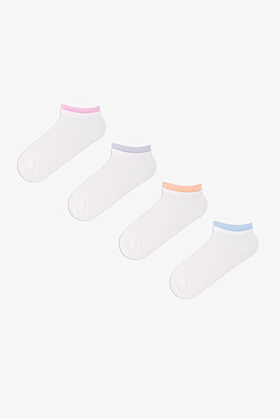 Penti 4 Paar nahtlose, farbige Knöchelsocken aus Baumwolle mit detaillierten ...