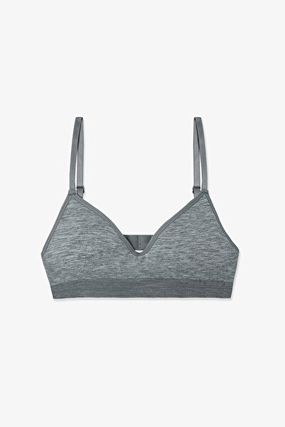 Penti Gray Melange Girls' My First Bra Seamless Cotton Padded Training Bra Wi...