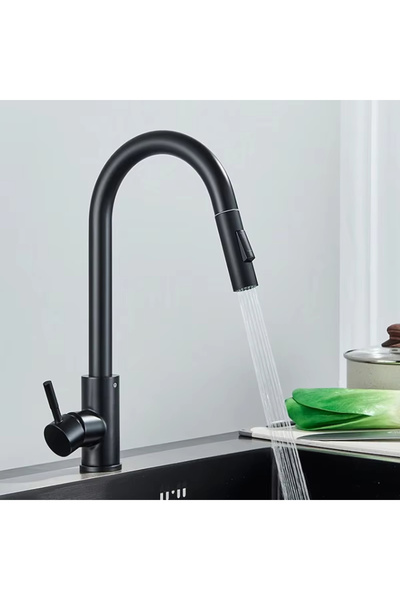 choice2 G1/2 BlackB Stainless Steel Kitchen Faucet, Single-Hole Pull-Out Spou...