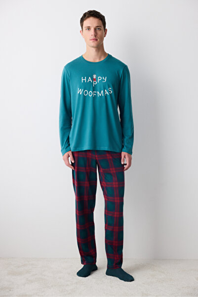 Penti Erkek New York Woofmas Çok Renkli Pantolon Pijama Takımı