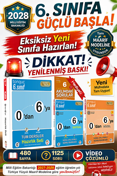 Tonguç Yayınları Tonguç 6. Sınıf 0 Dan 6 Ya Tüm Dersler Konu Anlatımlı Soru B...
